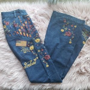 Spell embroidered jeans